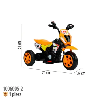 MOTOCICLETA MONTABLE ELECTRICA NARANJA
