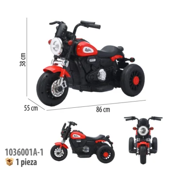 MOTOCICLETA MONTABLE ELECTRICA ROJO