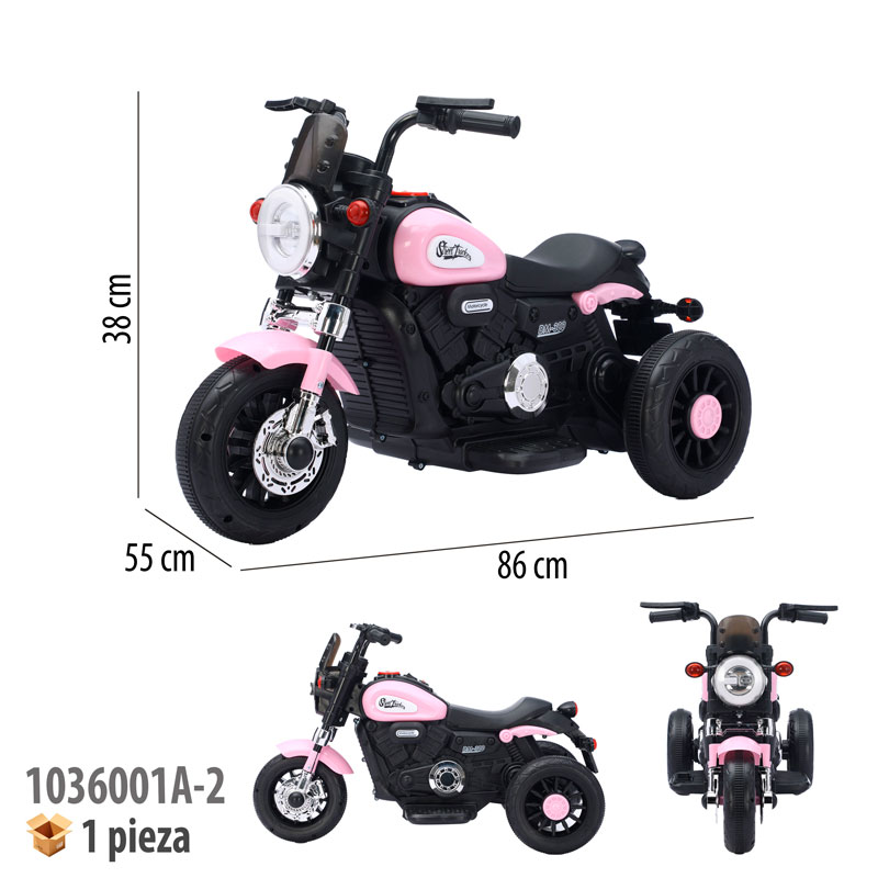 MOTOCICLETA MONTABLE ELECTRICA ROSA