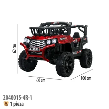 CARRO MONTABLE ELECTRICO CON CONTROL REMOTO ROJO