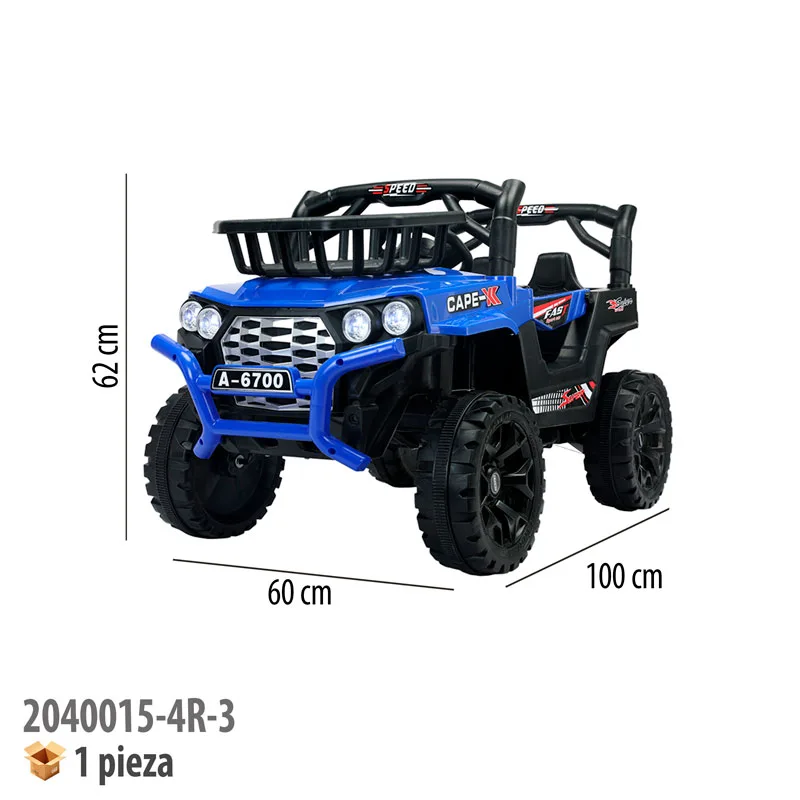 CARRO MONTABLE ELECTRICO CON CONTROL REMOTO AZUL
