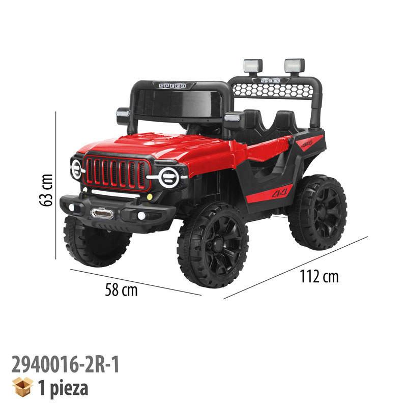 CARRO MONTABLE ELECTRICO CON CONTROL REMOTO ROJO