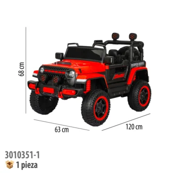 CARRO MONTABLE ELECTRICO CON CONTROL REMOTO ROJO