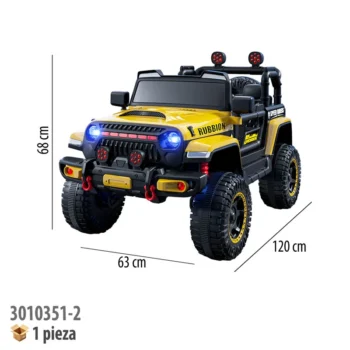 CARRO MONTABLE ELECTRICO CON CONTROL REMOTO AMARILLO