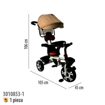 TRICICLO CON TOLDO CAFÉ