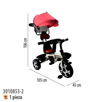 TRICICLO CON TOLDO ROSA