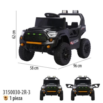CARRO MONTABLE ELECTRICO CON CONTROL REMOTO NEGRO