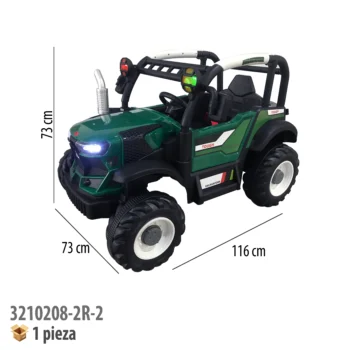 TRACTOR DE GRANJA MONTABLE ELECTRICO CON CONTROL REMOTO VERDE