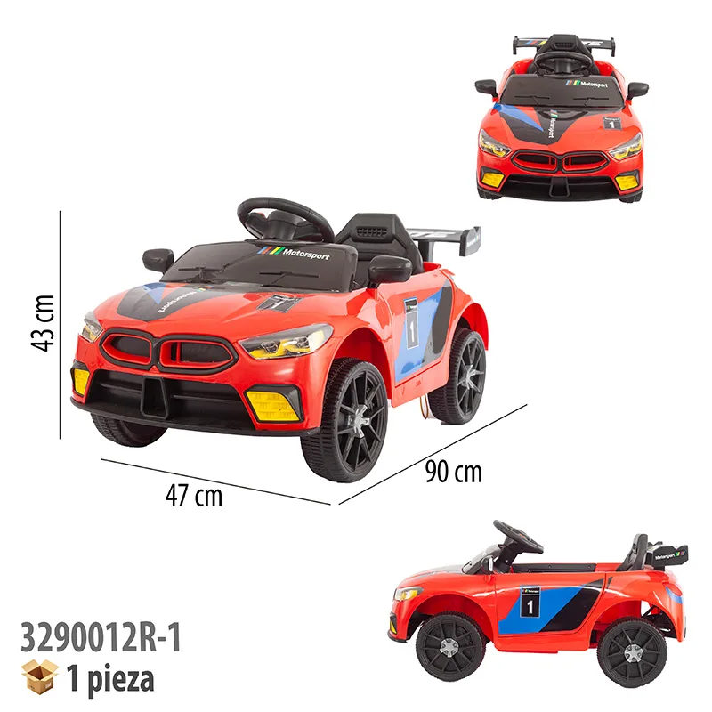 CARRO MONTABLE ELECTRICO CON CONTROL REMOTO ROJO