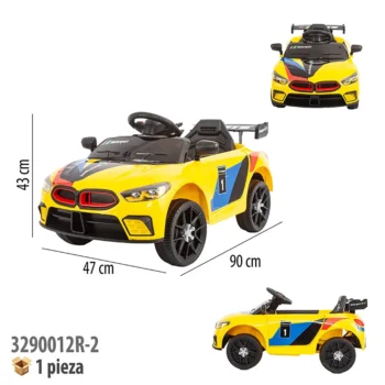CARRO MONTABLE ELECTRICO CON CONTROL REMOTO AMARILLO