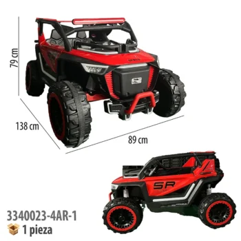 CARRO MONTABLE ELECTRICO CON CONTROL REMOTO ROJO