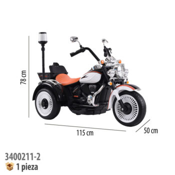 MOTOCICLETA MONTABLE ELECTRICA BLANCO