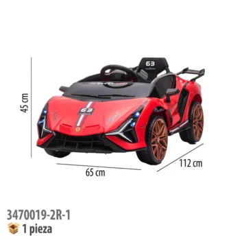 CARRO MONTABLE ELECTRICO CON CONTROL REMOTO ROJO