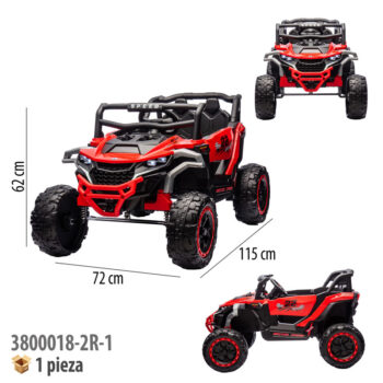 CARRO MONTABLE ELECTRICO CON CONTROL REMOTO ROJO