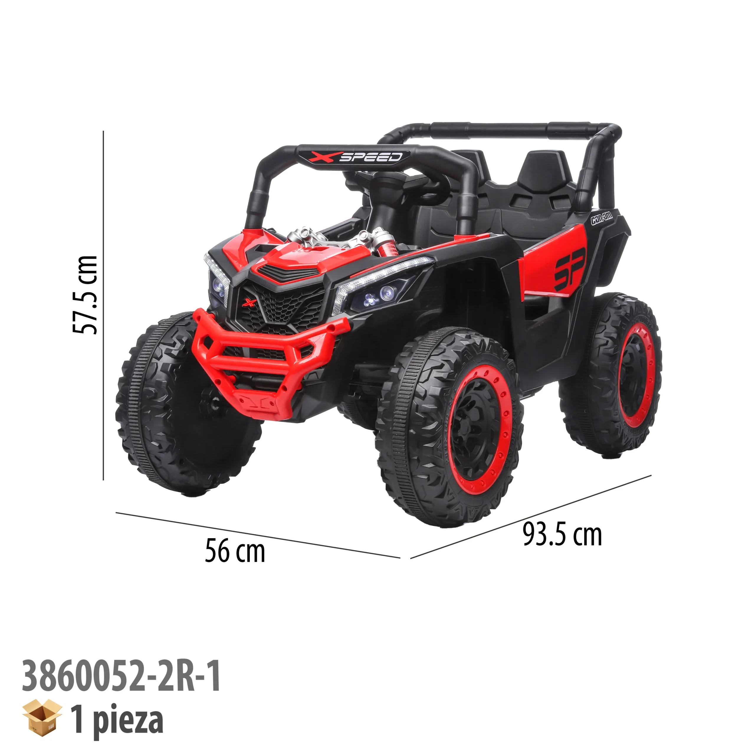 CARRO MONTABLE ELECTRICO CON CONTROL REMOTO ROJO