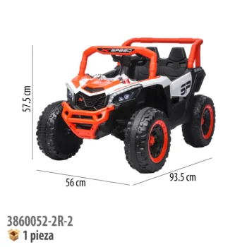 CARRO MONTABLE ELECTRICO CON CONTROL REMOTO NARANJA
