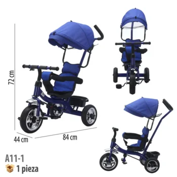 TRICICLO CON TOLDO AZUL
