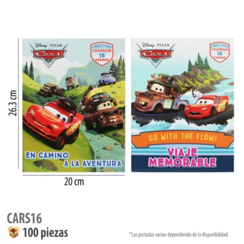 LIBRO COLOREAR 16 PGS CARS