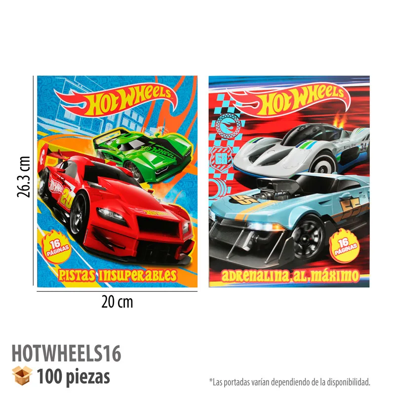 LIBRO PARA COLOREAR 16 PAGS HOTWHEELS