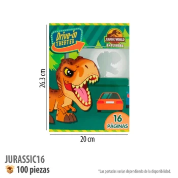 LIBRO COLOREAR 16 PGS JURASSIC WORLD