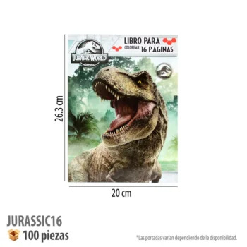 LIBRO COLOREAR 16 PGS JURASSIC WORLD