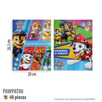 LIBRO COLOREAR 80 PGS PAW PATROL