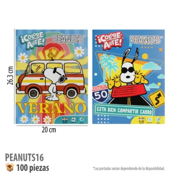 LIBRO PARA COLOREAR 16 PAGS PEANUTS