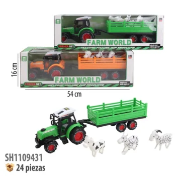 TRACTOR DE GRANJA FRICCION CON ANIMALITOS