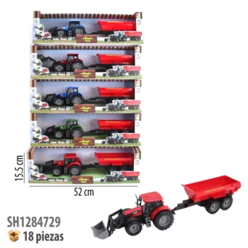 TRACTOR DE GRANJA CON REMOLQUE FRICCION
