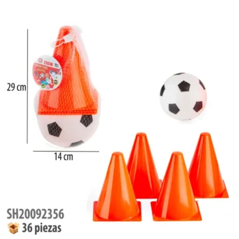 BALON Y CONOS DE FUTBOL