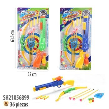 RIFLE DE DARDOS CON ARCO Y FLECHAS.