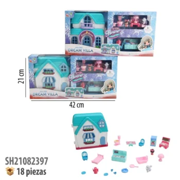 CASA DE MUÑECAS CON ACCESORIOS.