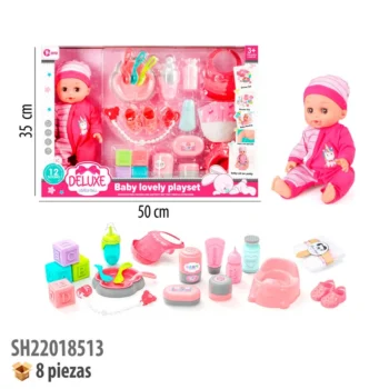 MUÑECA CON SONIDO Y ACCESORIOS