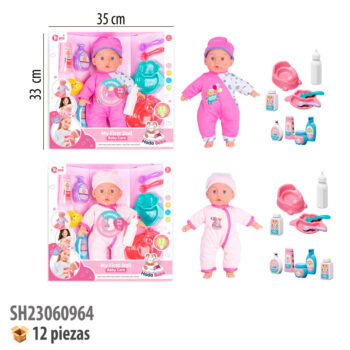 MUÑECA CON SONIDO Y ACCESORIOS
