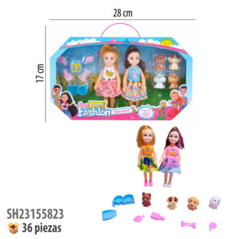 MUÑECA 2 PIEZAS CON ACCESORIOS
