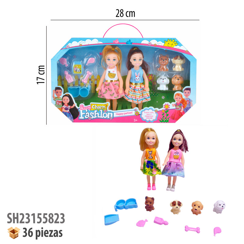 MUÑECA 2 PIEZAS CON ACCESORIOS