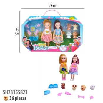 MUÑECA 2 PIEZAS CON ACCESORIOS