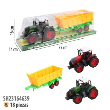 TRACTOR DE GRANJA CON REMOLQUE FRICCION