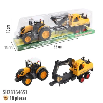 TRACTOR DE GRANJA CON REMOLQUE FRICCION