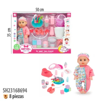 MUÑECA 12" CON SONIDO Y ACCESORIOS