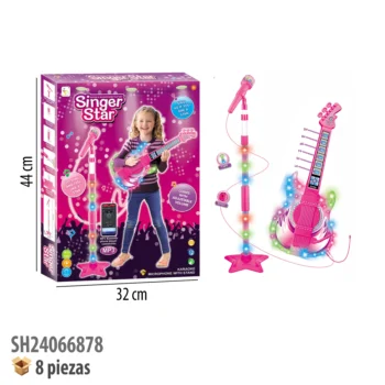 GUITARRA Y MICROFONO CON LUZ Y SONIDO