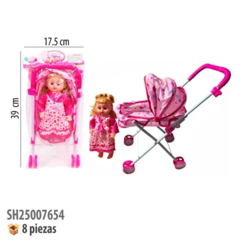 CARREOLA CON MUÑECA 16" Y SONIDO