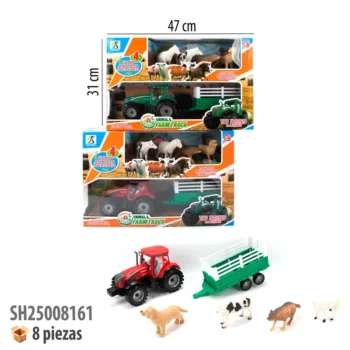 TRACTOR DE GRANJA CON ANIMALES FRICCION