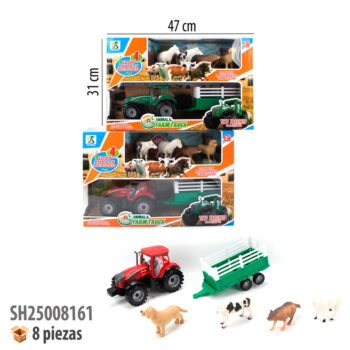 TRACTOR DE GRANJA CON ANIMALES FRICCION