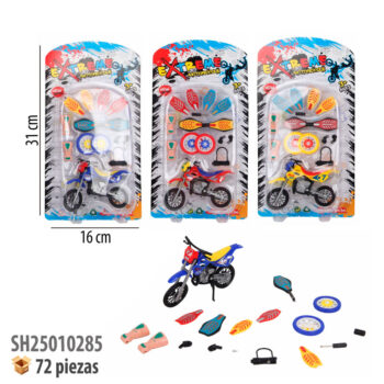 MOTOCICLETA CON ACCESORIOS
