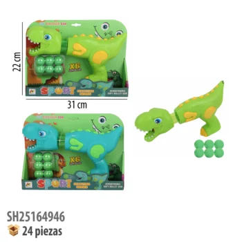 PISTOLA DE PELOTAS DINOSAURIO
