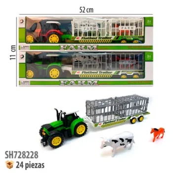 TRACTOR DE GRANJA FRICCION CON ANIMALITOS
