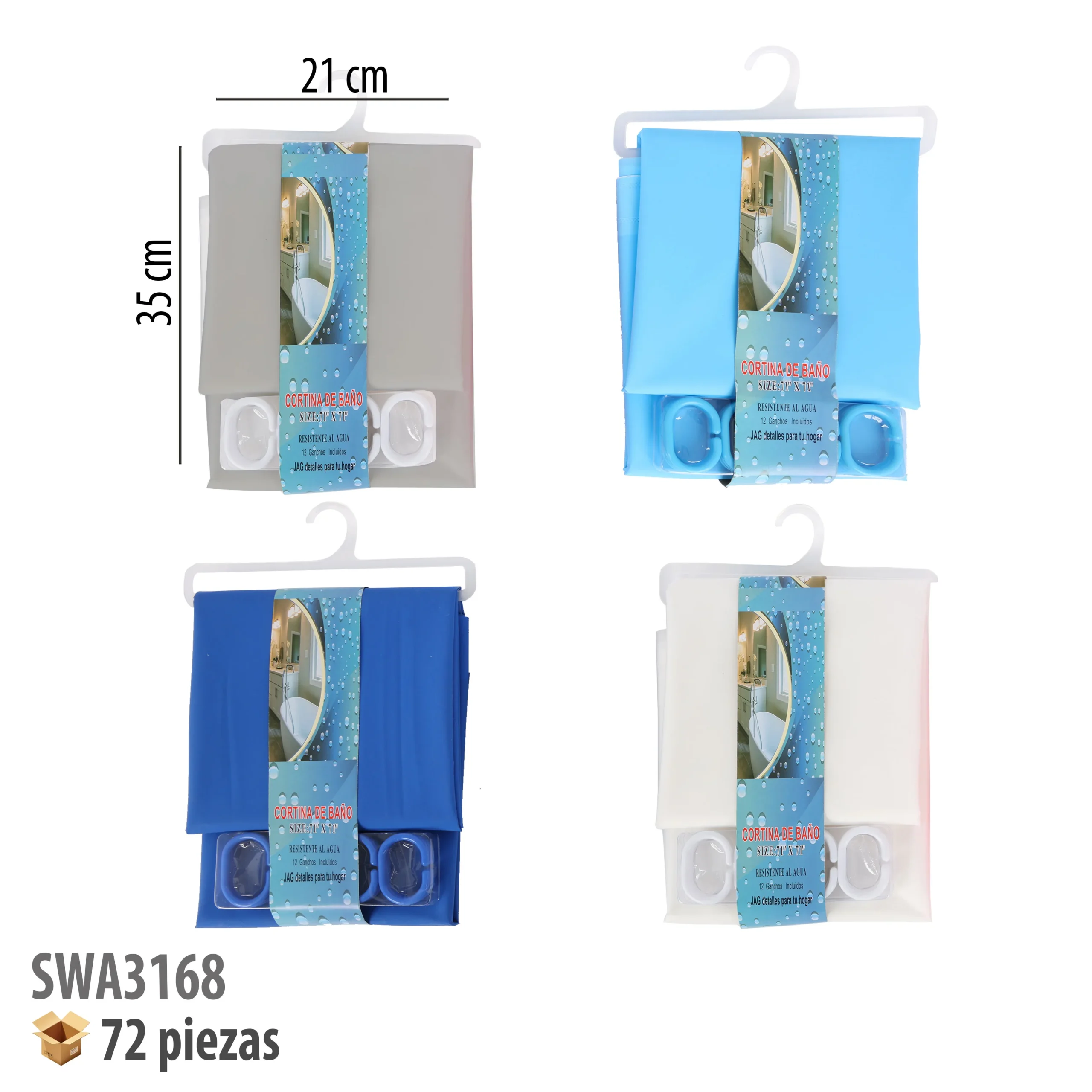 CORTINA DE BAÑO 1.80 X 1.80 M