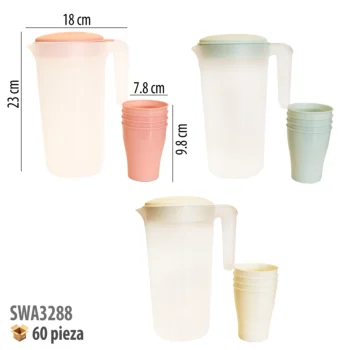 JARRA 2 LT CON 4 VASOS