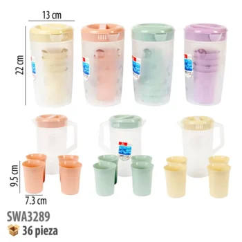 JARRA 2 LT CON 4 VASOS